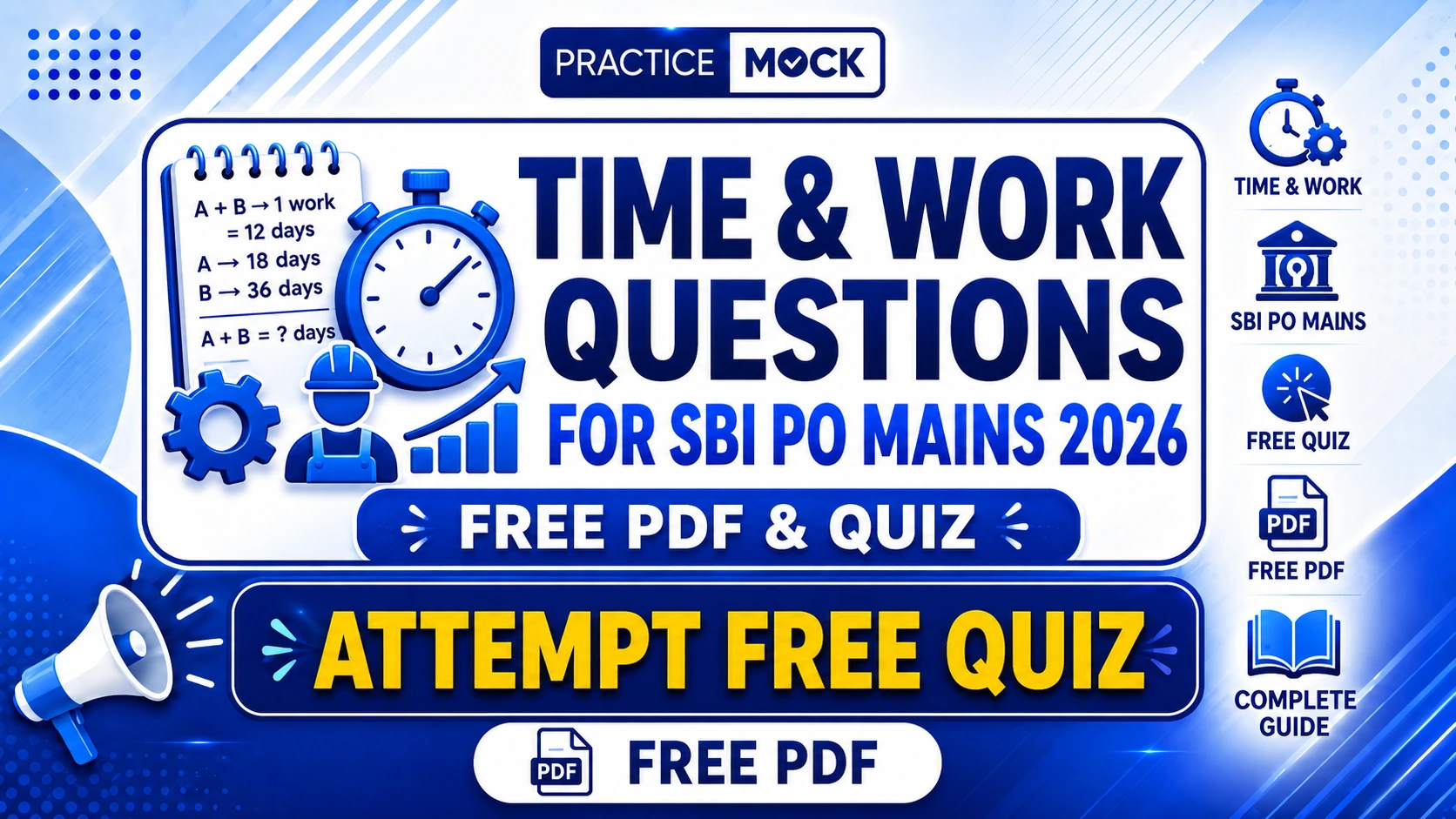 time and work questions for sbi po mains