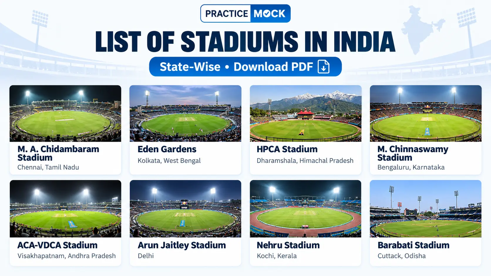 list of stadiums in india state wise