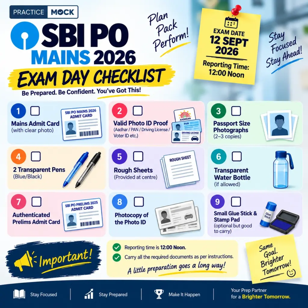 sbi po mains exam day guidelines